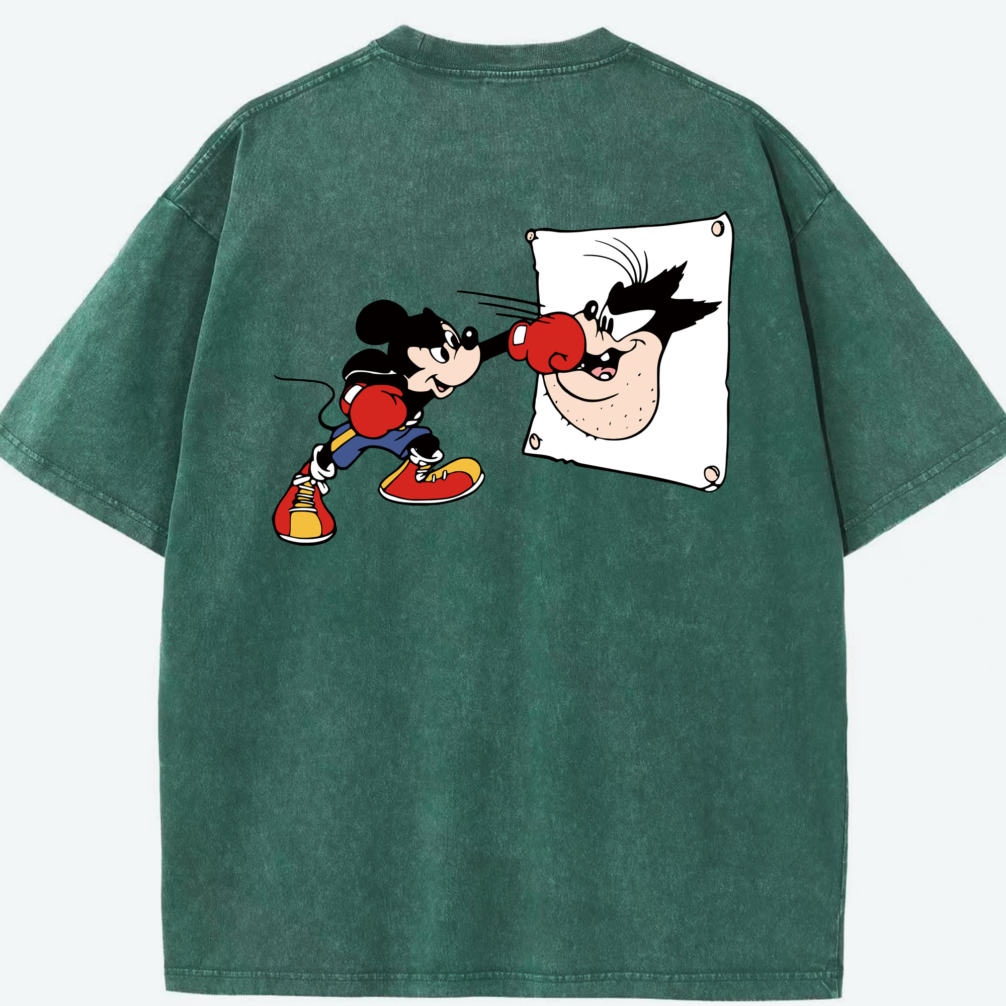 （画像用） ミッキーマウス Mickey Mouse 綿100% ヴィンテージ風 半袖Tシャツ（背面プリント）
